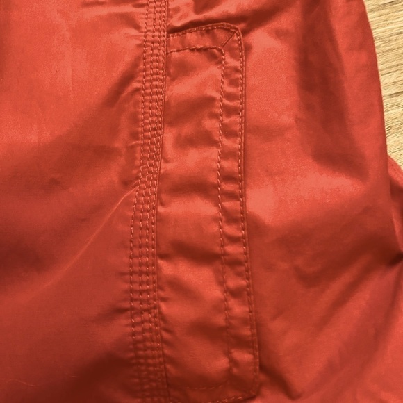🌟EDDIE BAUER fully lined Red Coral Button Up Trench Coat Raincoat rain jacket - Picture 7 of 13
